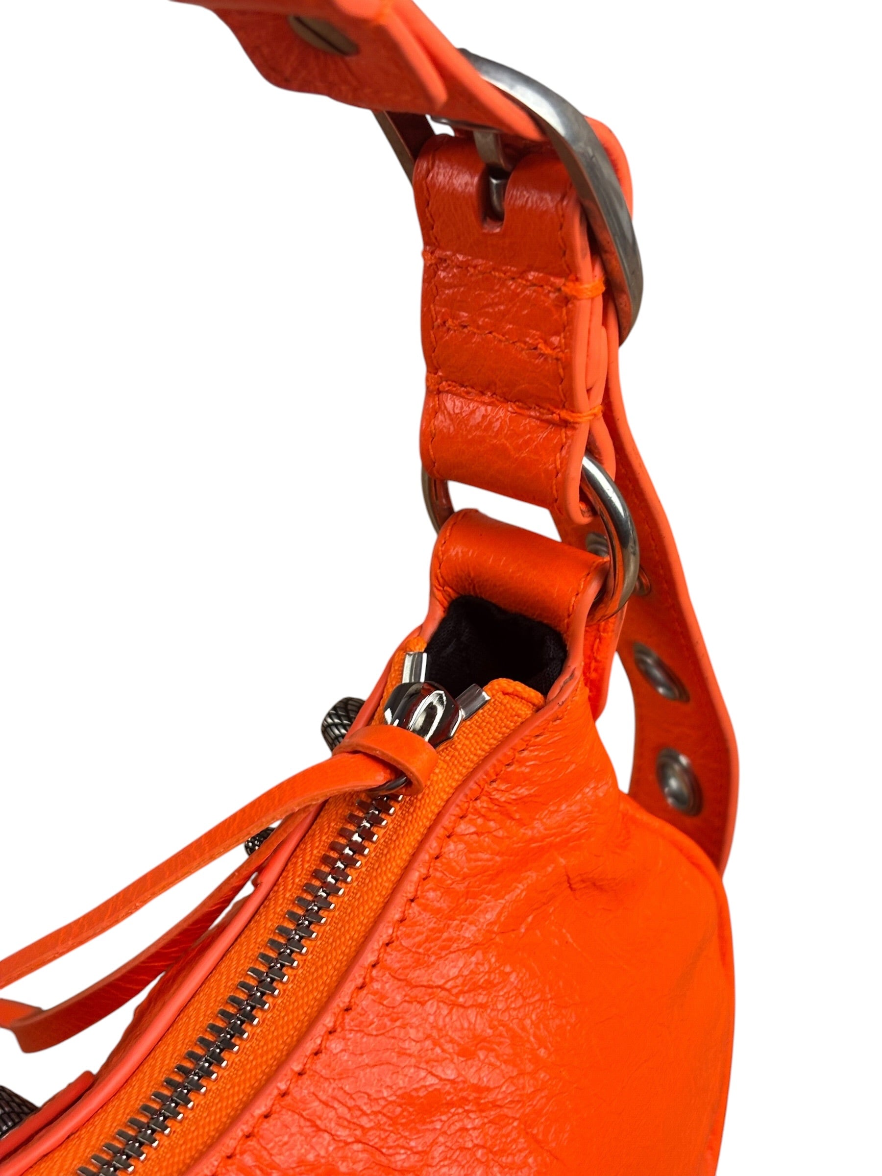 Balenciaga Orange Leather XS Le Cagole Shoulder Bag