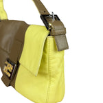 Fendi Yellow Wave Buckle Leather Baguette