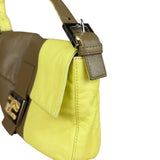 Fendi Yellow Wave Buckle Leather Baguette