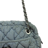 Chanel Grey/Black Quilted Nylon Bubble Shoulder Bag 2009