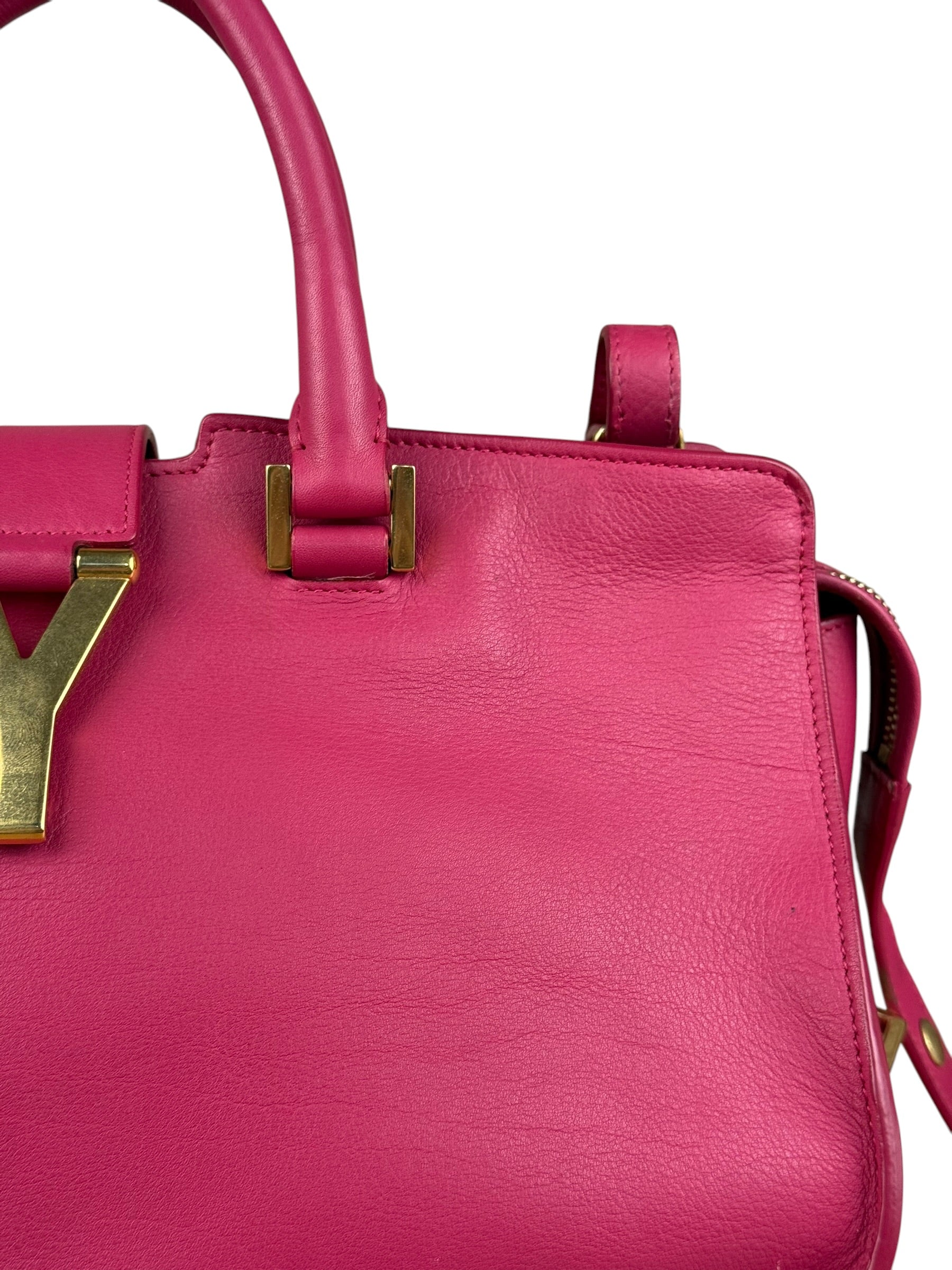 Saint Laurent Classic Y Cabas Fuchsia 2Way Handbag