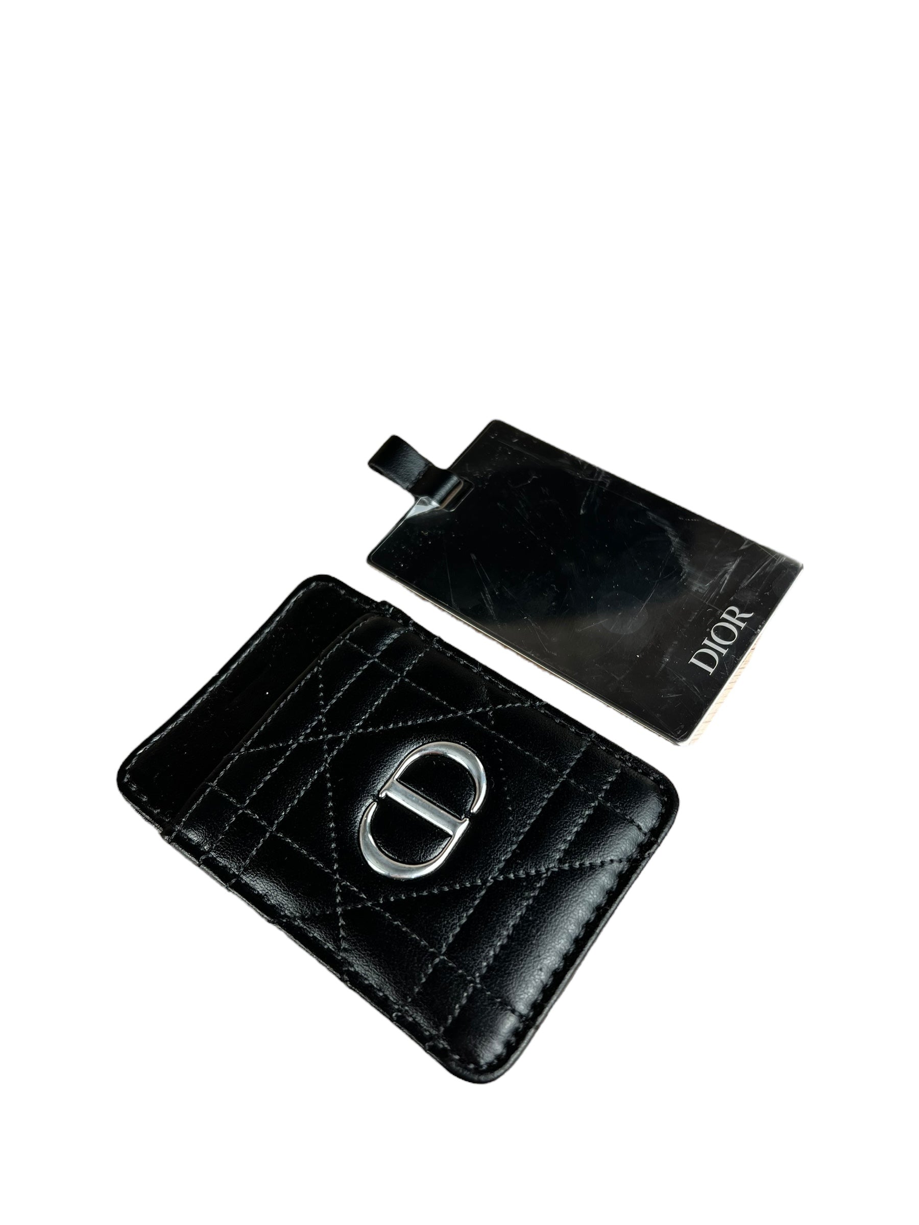 Christian Dior CD Quilted Compact Mirror w/ Holder