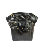 Yves Saint Laurent Black Patent Leather Downtown Tote