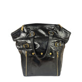 Yves Saint Laurent Black Patent Leather Downtown Tote