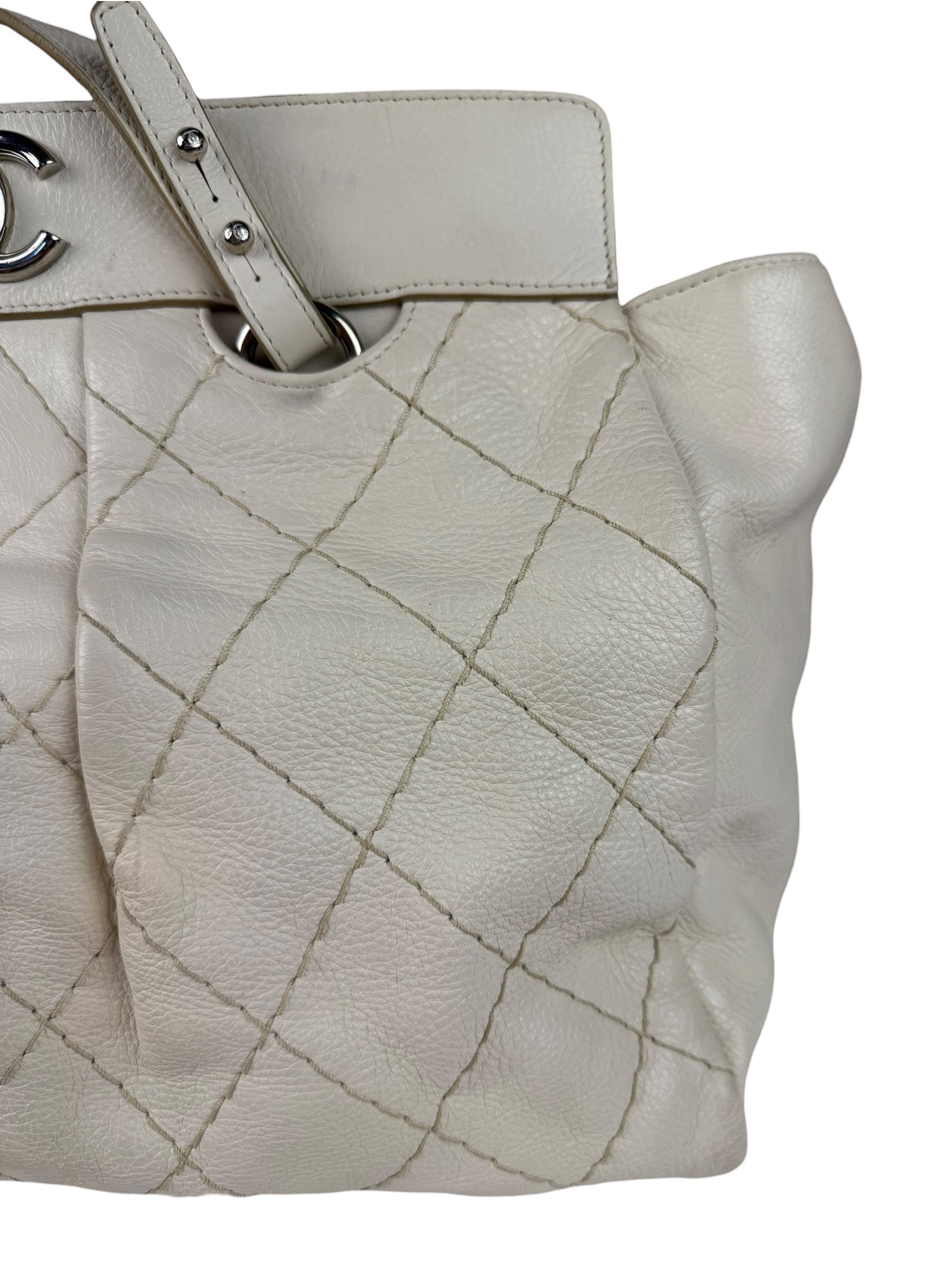 Chanel Beige Quilted Leather Tote 2009