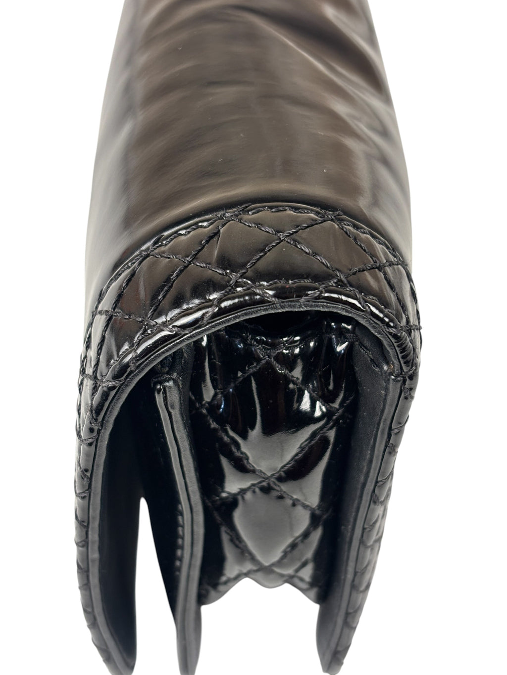 Chanel Black Patent Leather Boy Wallet on Chain Bag 2014