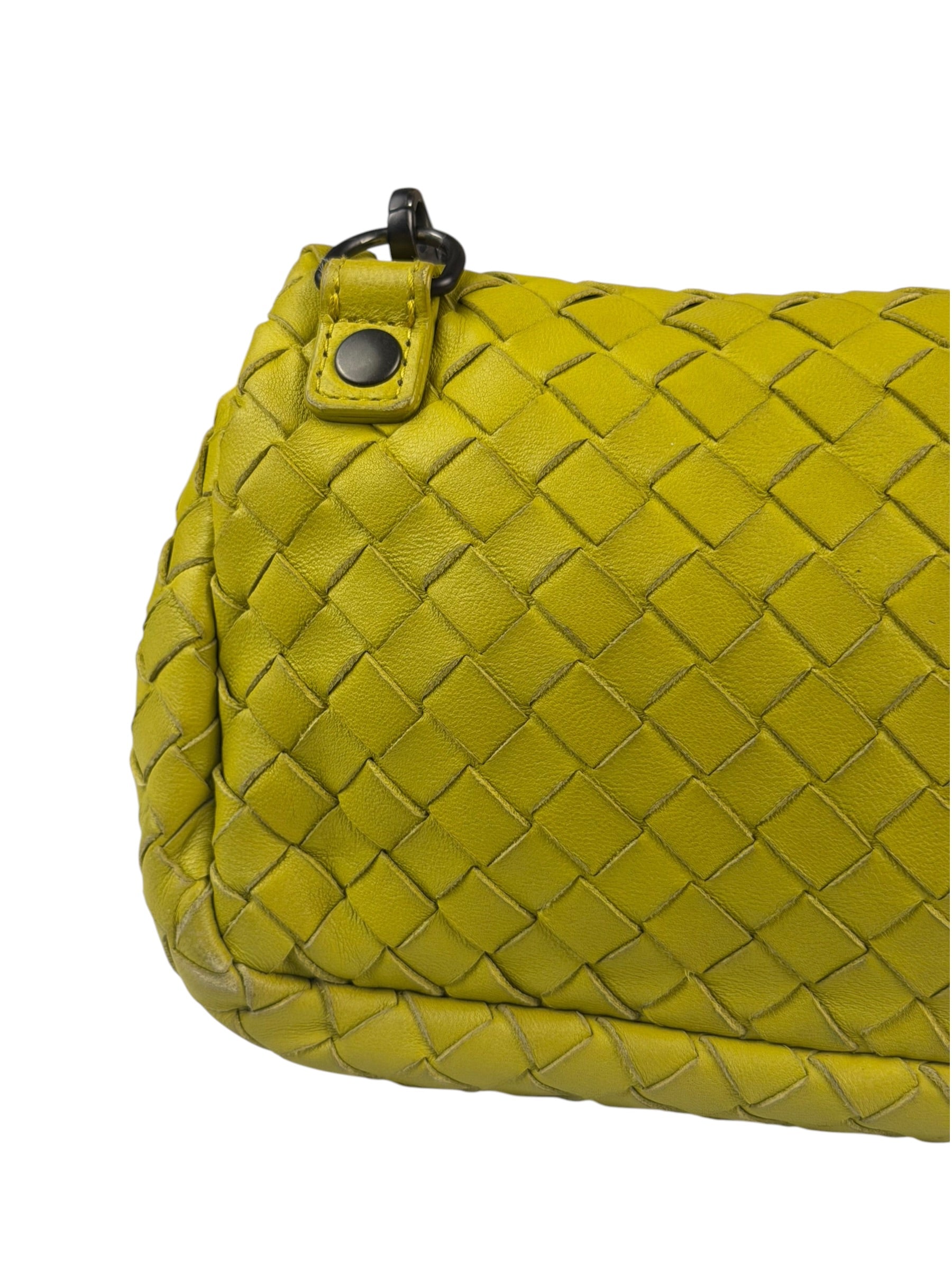 Bottega Veneta Olimpia Yellow Intrecciato Mini Chain Flap Crossbody