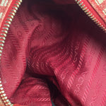 Prada Red Gingham Check Canvas Makeup Bag
