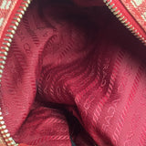 Prada Red Gingham Check Canvas Makeup Bag