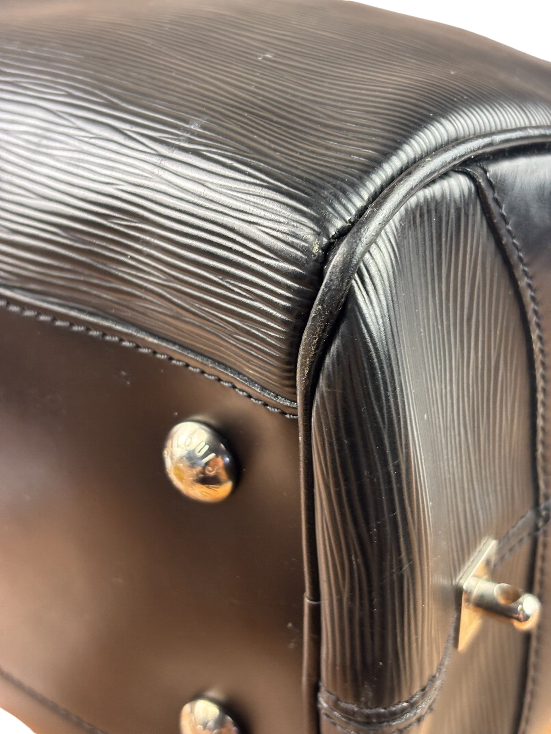 Louis Vuitton Black Epi Leather Montaigne Bowling Handbag