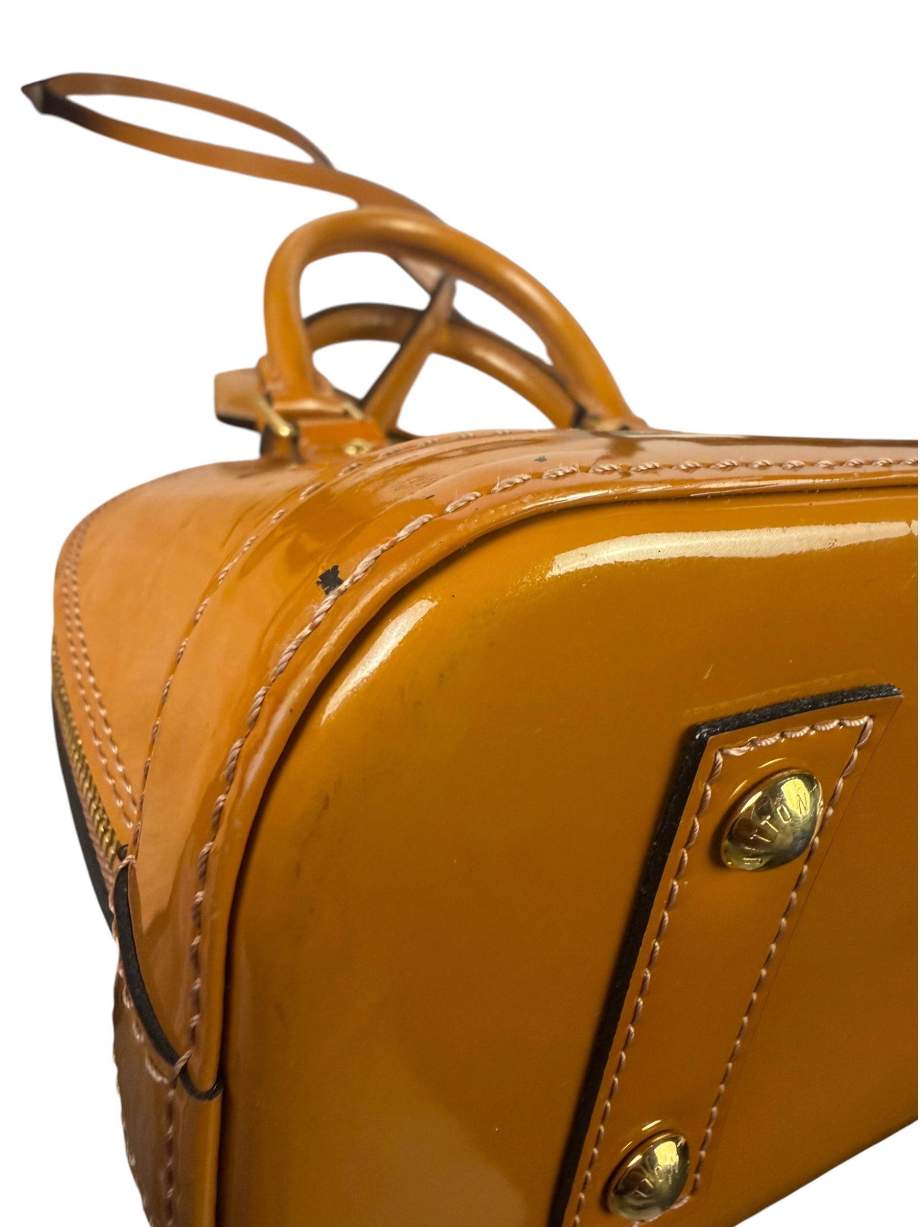 Louis Vuitton Mustard Orange Vernis Alma Two-Way Bag BB