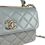 Chanel CC Trendy Blue Leather Flap Top Handle Bag