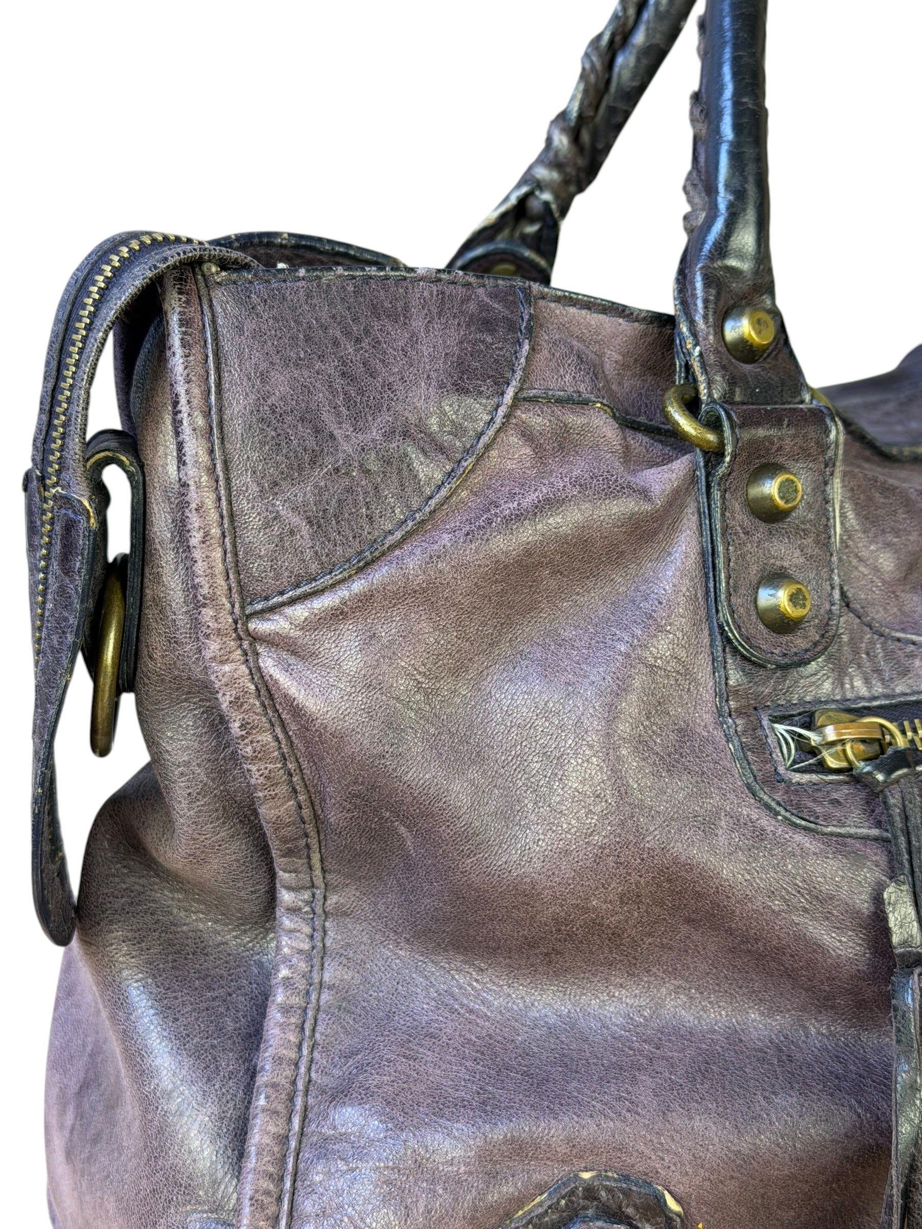 Balenciaga Vintage Purple Classic Motorcycle City Bag
