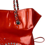 Chanel Red Patent CC Crystal Bon Bon Chain Tote
