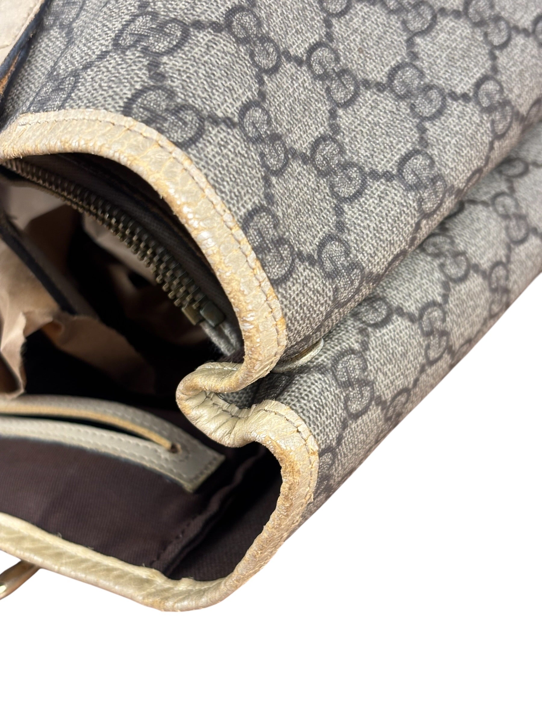 Gucci Beige GG Supreme Monogram Joy Vertical Tote Bag