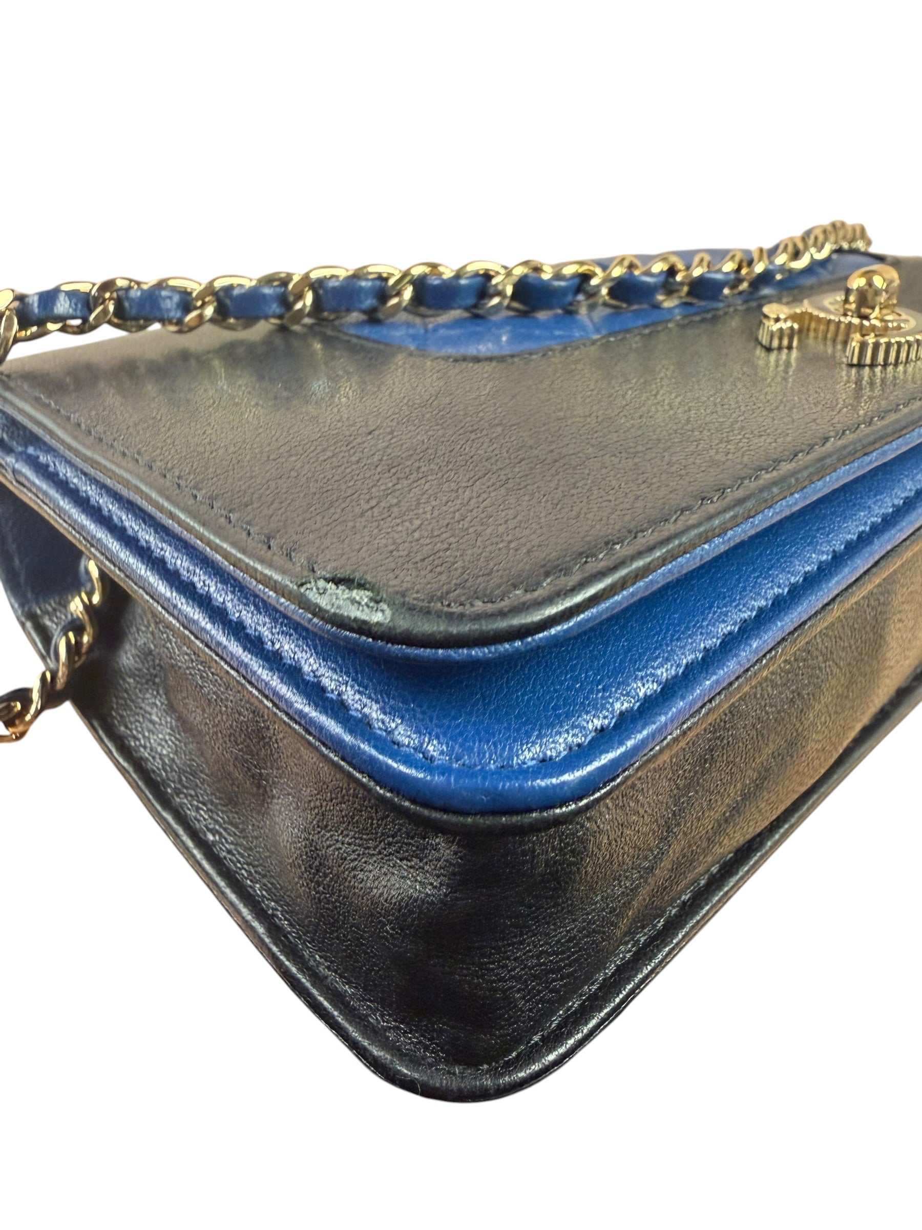 Chanel Bicolor Leather Mademoiselle Wallet On Chain 2017