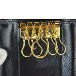 YSL Vintage Black Leather Trifold 5 Ring Key Case/Wallet