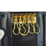 YSL Vintage Black Leather Trifold 5 Ring Key Case/Wallet