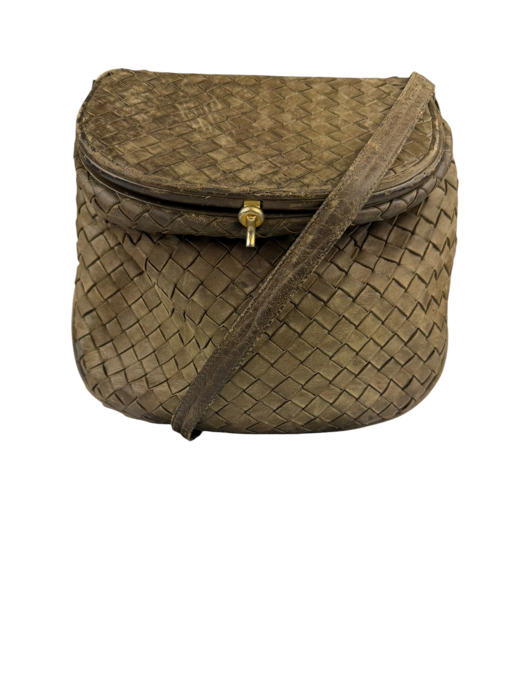 Bottega Veneta Brown Intrecciato Crossbody