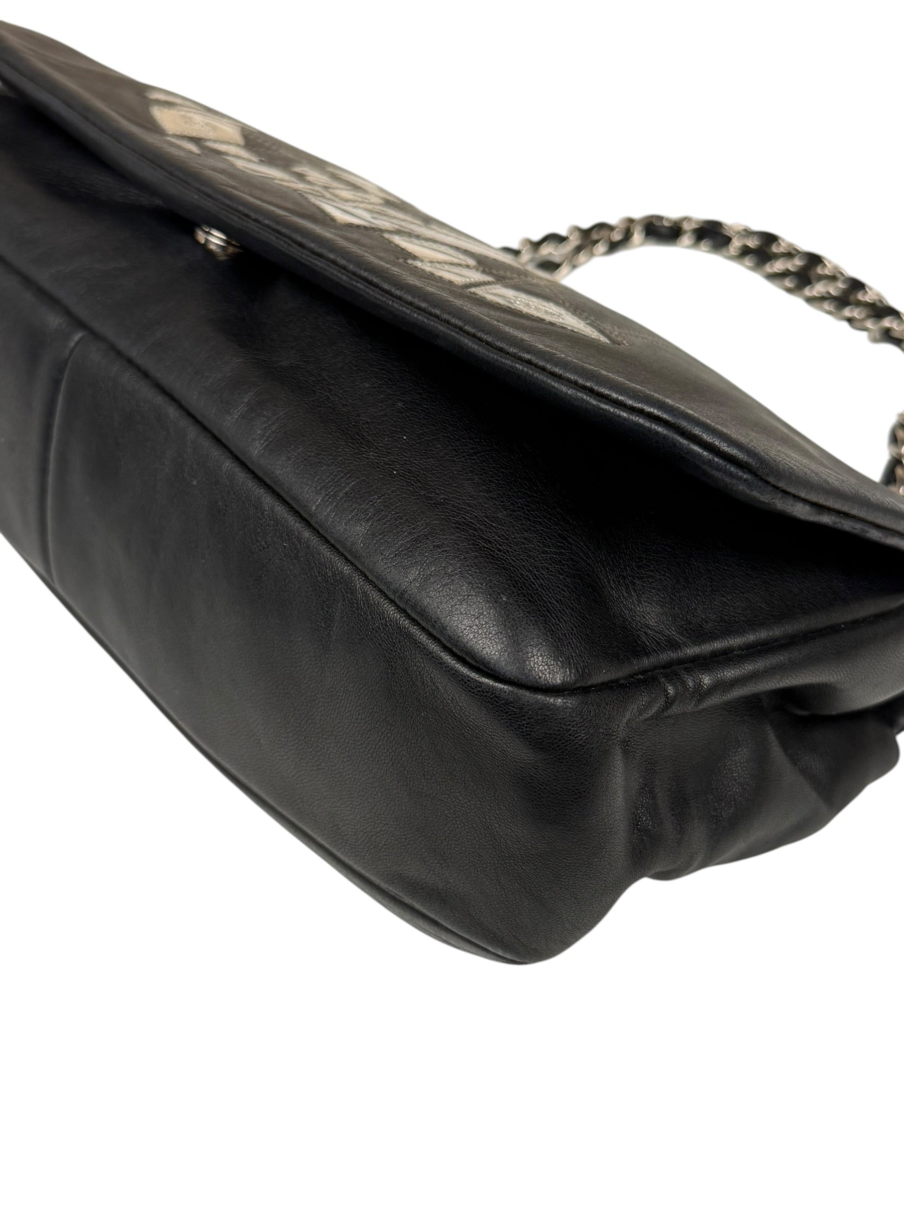 Chanel Black Leather CC Mirrored Mosaic Flap Bag 2008