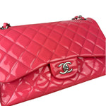 Chanel Pink Patent Leather Double Flap Bag 2012