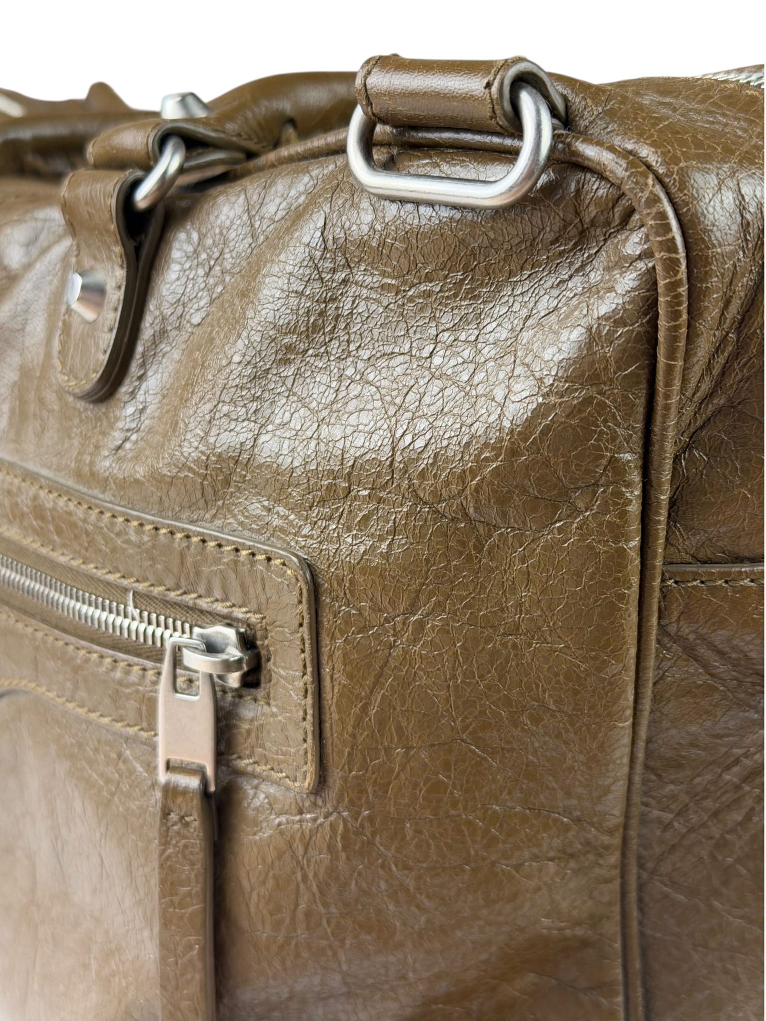 Balenciaga Brown Motocross Classic Travel Bag