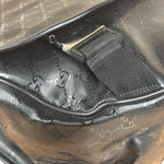 Gucci Black PVC GG Imprime Web Buckle Messenger Bag