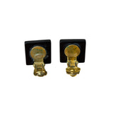 Chanel Black Resin FauxPearl Clip-On Earings
