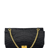 Chanel Black Matelasse Silk Double Flap Bag 2006