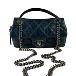 Chanel Blue Glazed Calfskin Portobello Flap Bag 2014