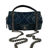 Chanel Blue Glazed Calfskin Portobello Flap Bag 2014