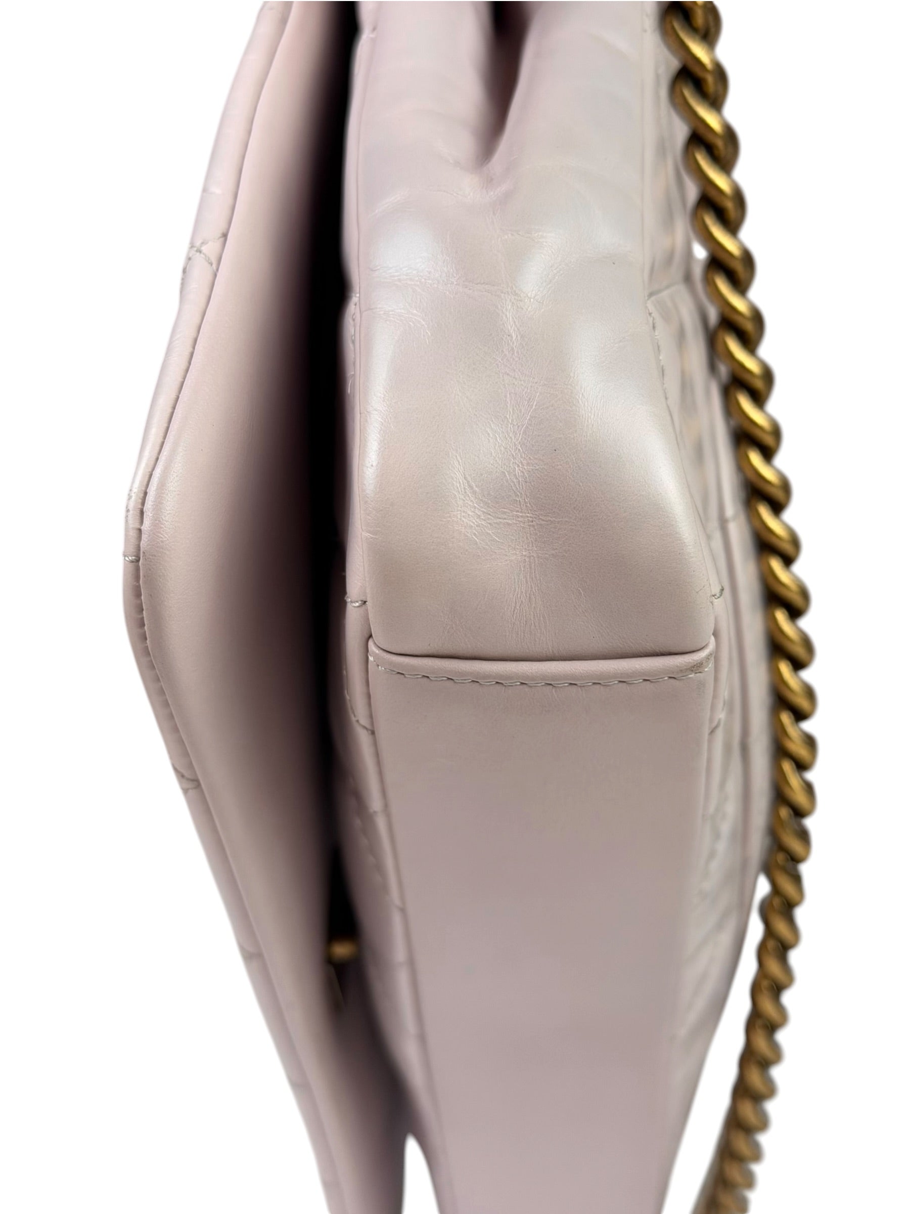Chanel Light Lilac Calfskin Leather Quilted Flap Chain Bag
