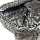 Chanel Black Caviar Quilted Coco Pleats Flap Two-Way Bag 2012