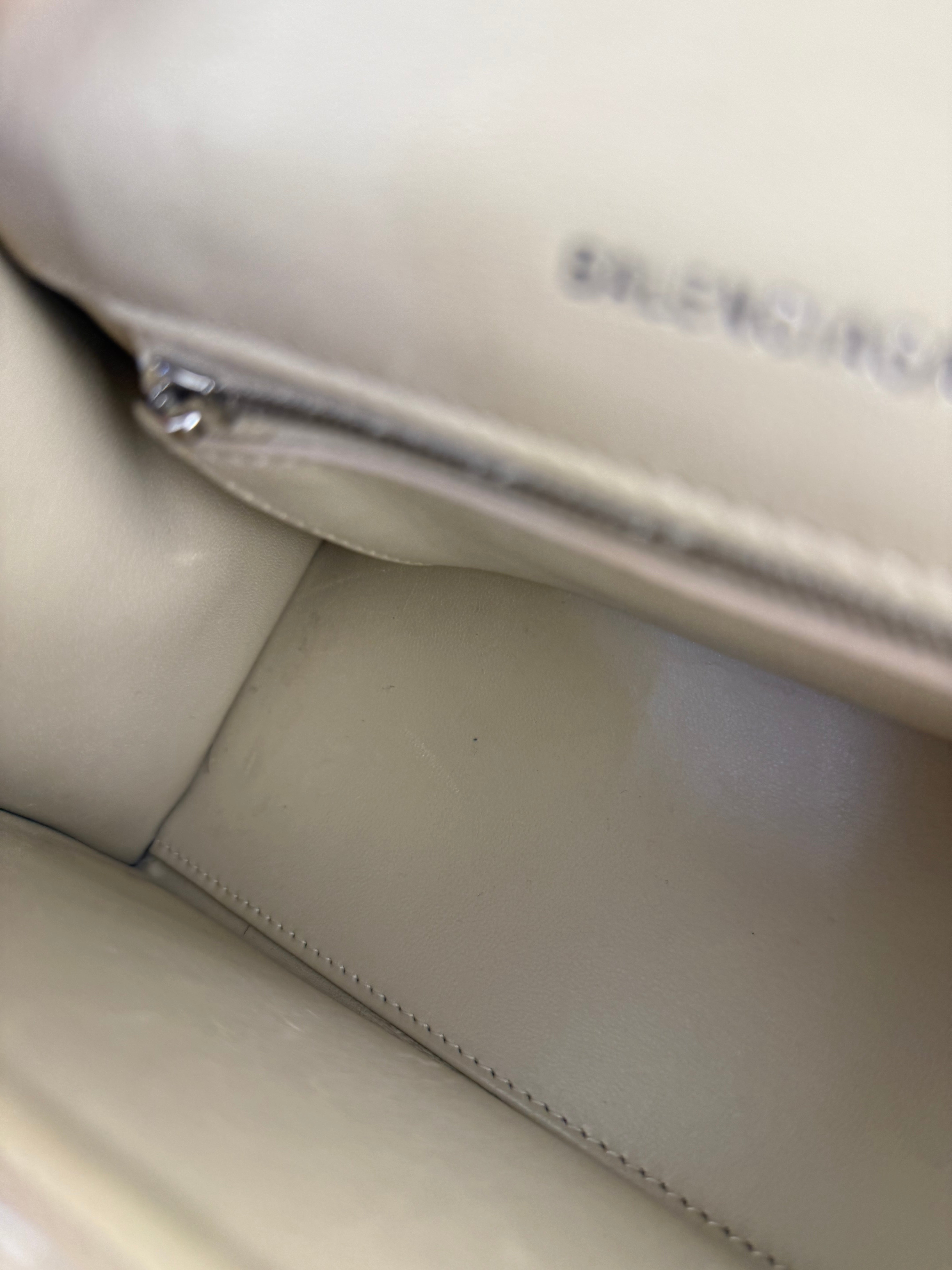 Balenciaga Furry Hourglass 2Way Handbag Beige