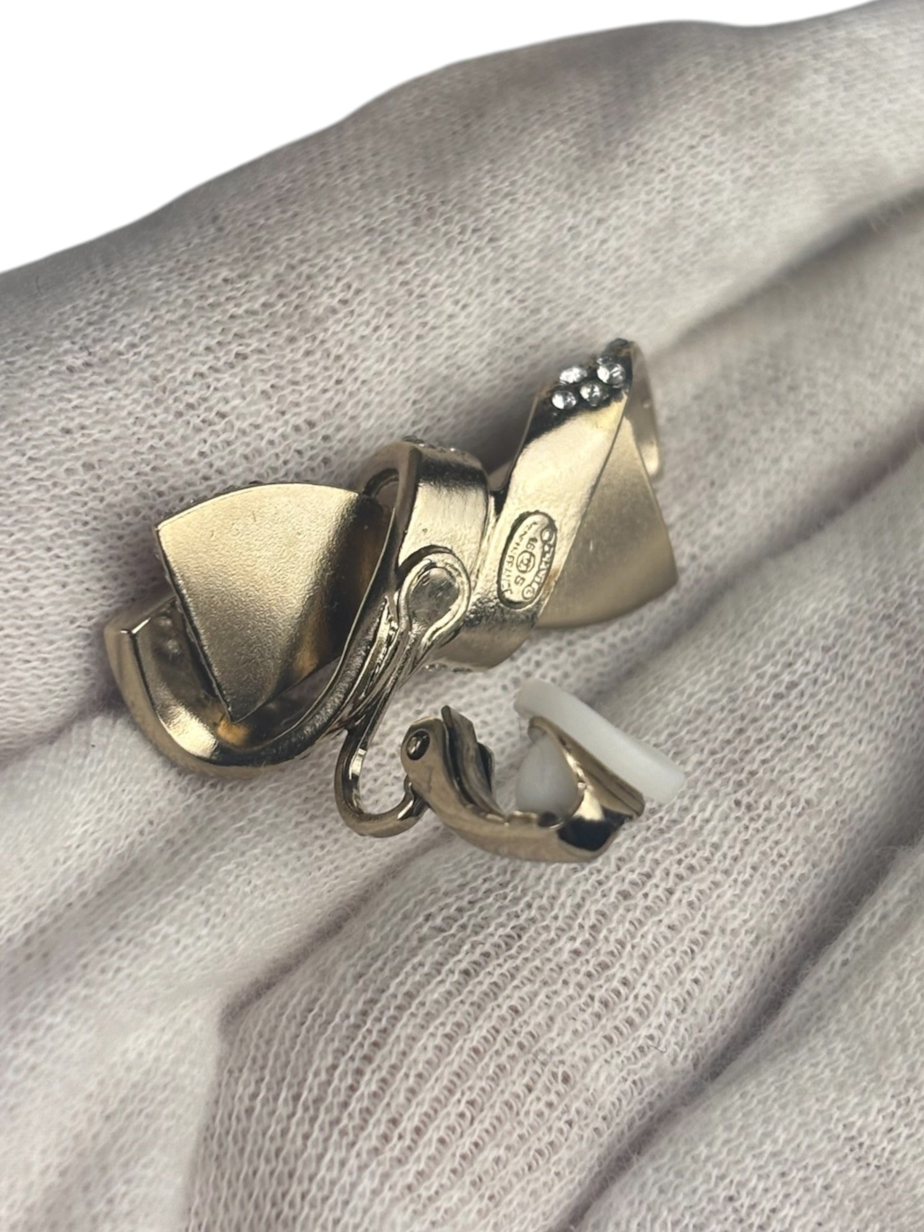 Chanel Gold Bow Clip-On Earrings