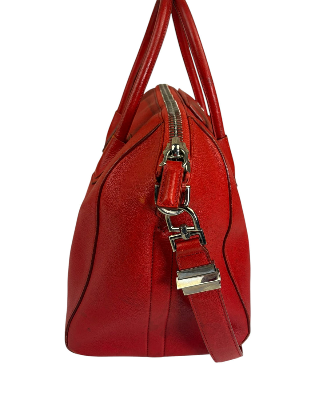 Givenchy Red Glazed Leather Medium Antigona Two-Way Bag