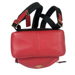 Coach Red Pebbled Mini Charlie Backpack