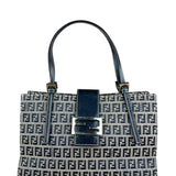 Fendi FF Buckle Navy Zucca Tote Handbag