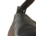 Fendi Vintage Black Leather Double Flap Baguette
