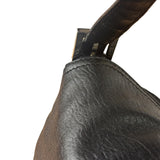 Fendi Vintage Black Leather Double Flap Baguette