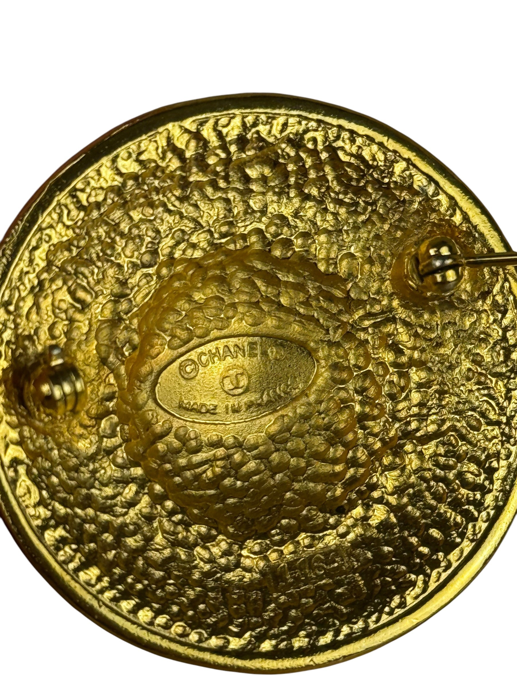 Chanel Starred Circular Logo Brooch