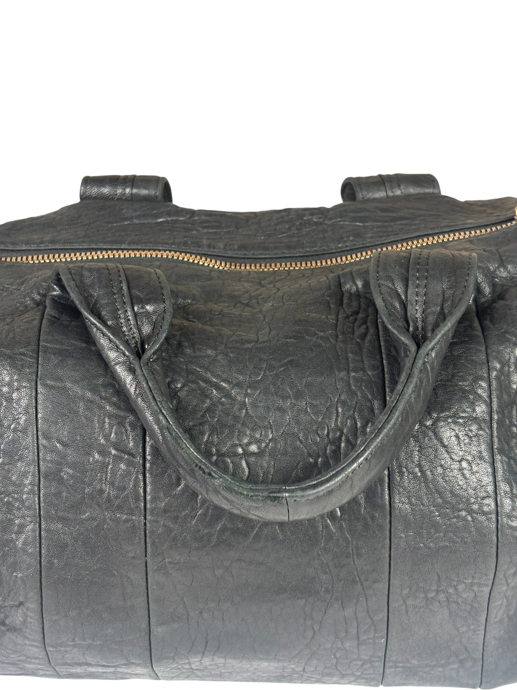 Alexander Wang Black Pebbled Leather Rocco Satchel