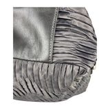 Coach Vintage Metallic Grey Leather Ashley Gathered Sateen Satchel Shoulder Bag