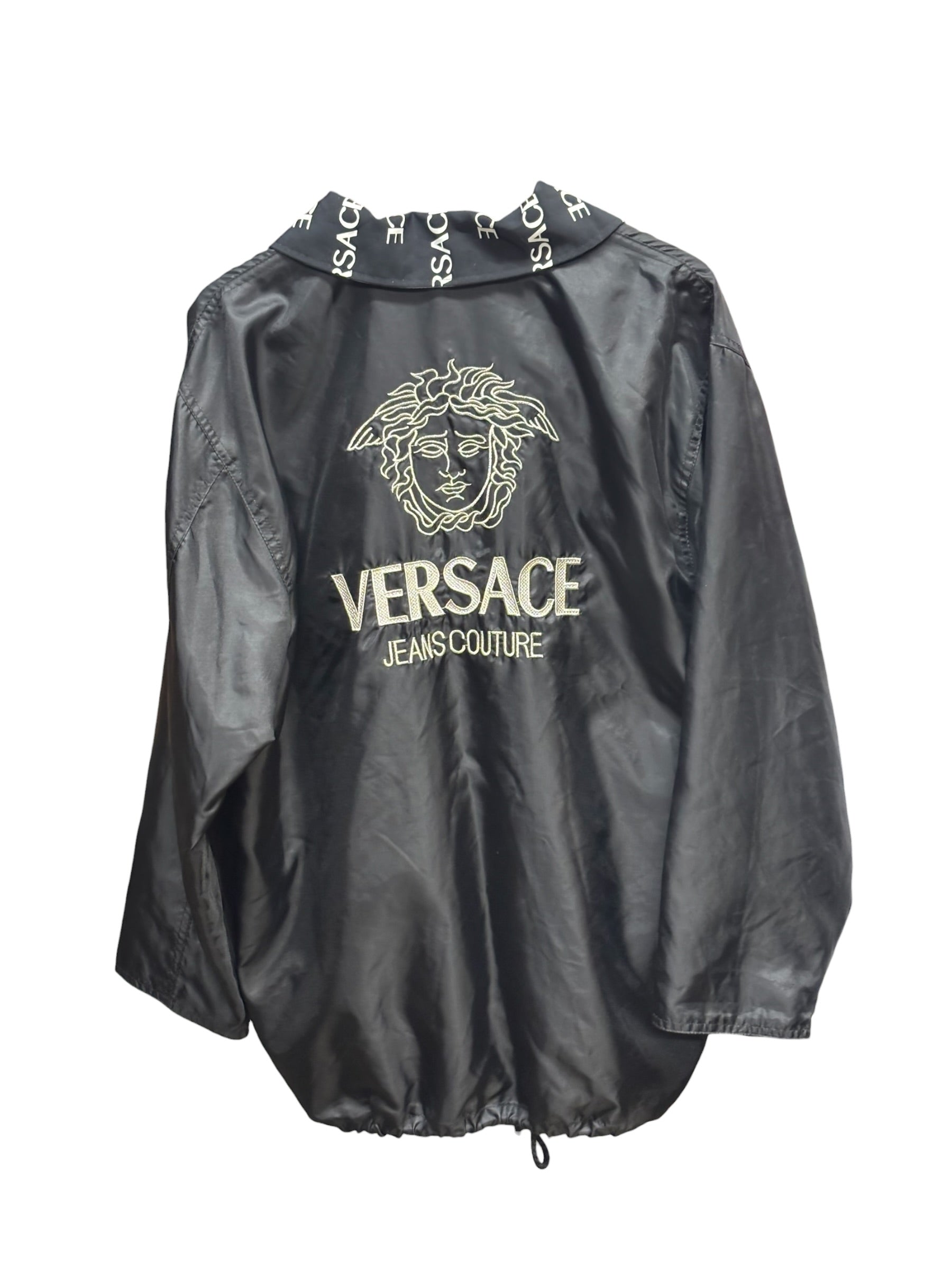 Vintage Versace Jeans Couture Black Polyester Reversible Jacket
