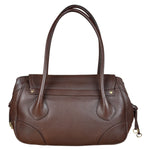 Prada Rich Brown Vitello Daino Sound Lock Satchel Shoulder Bag