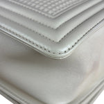 Chanel White Leather Cube Boy Bag 2014