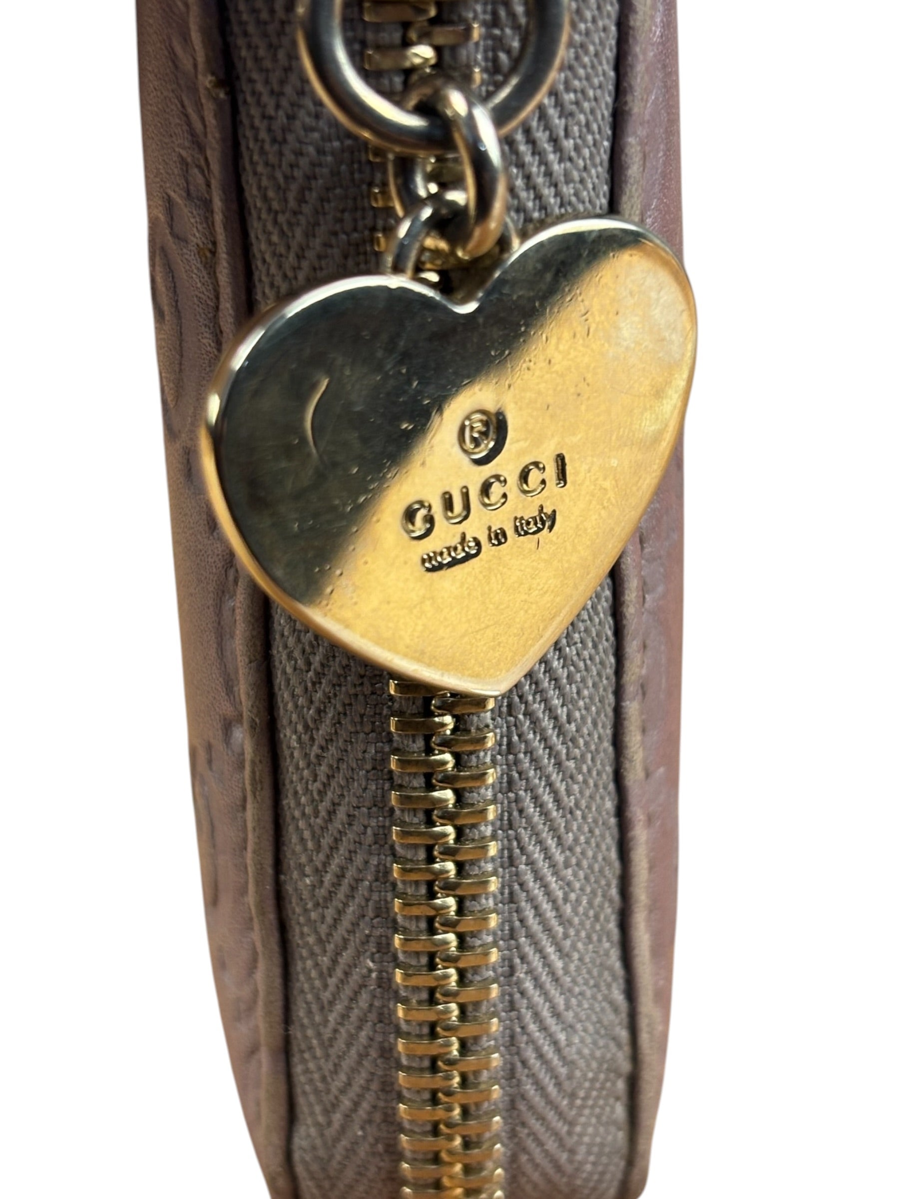 Gucci GG Embossed Metallic Lilac Leather Long Wallet