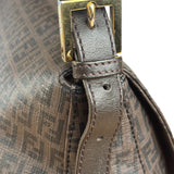 Fendi Brown Leather Zucca Mamma Baguette