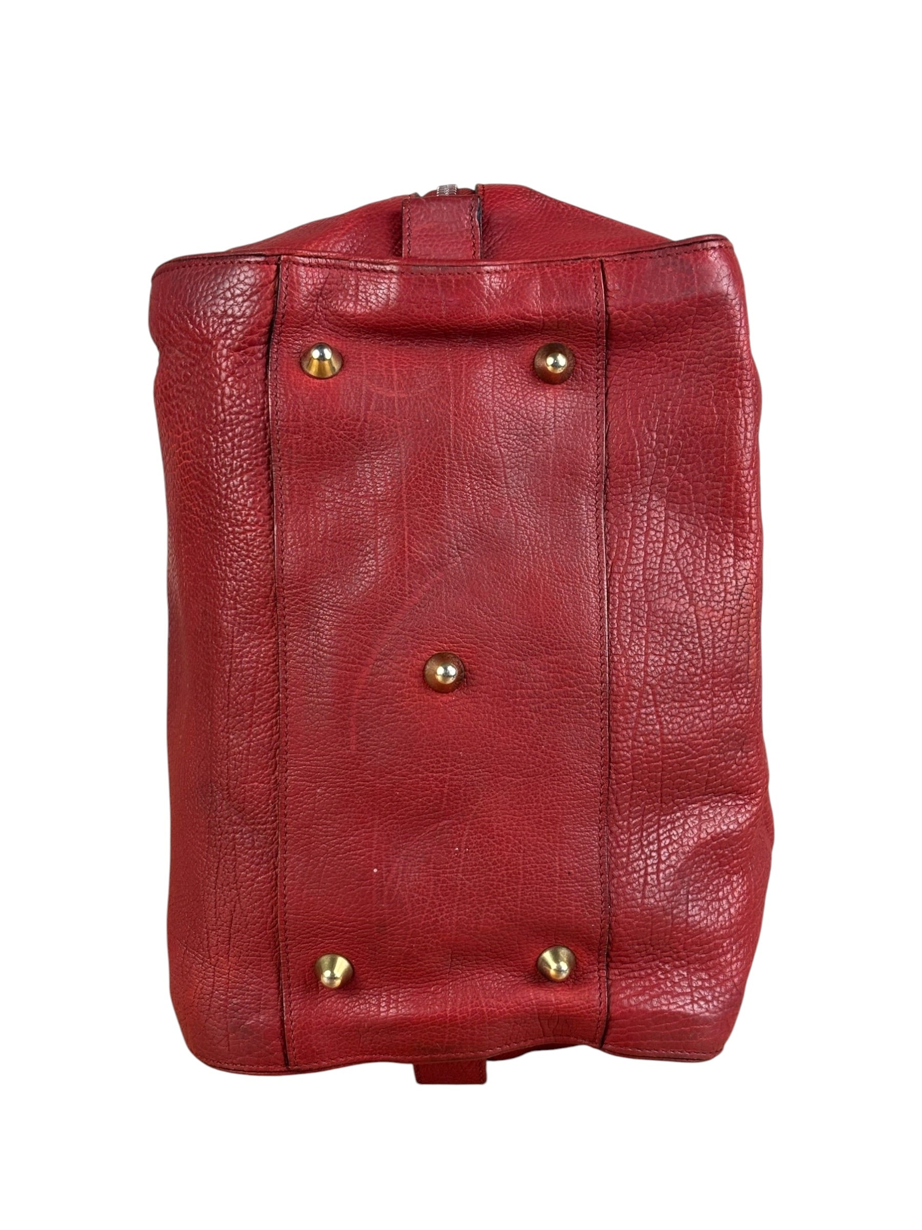 Chloe Red Leather Paddington Medium Satchel Two-Way Bag