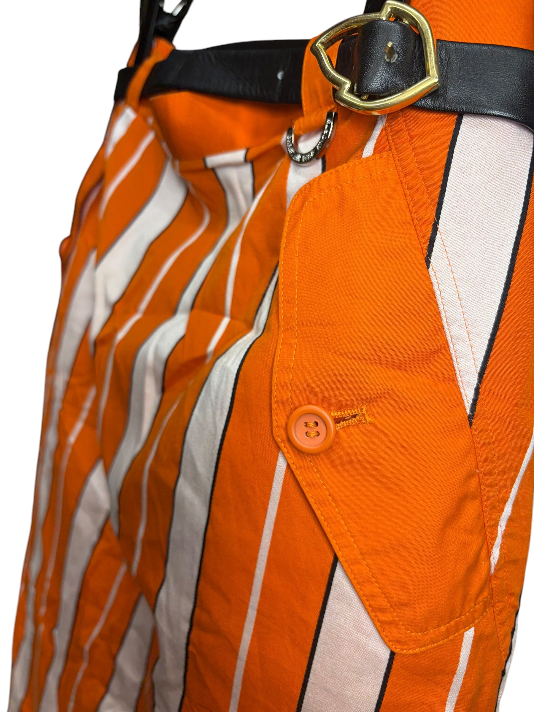 Christian Dior White/Orange Stripped Skirt